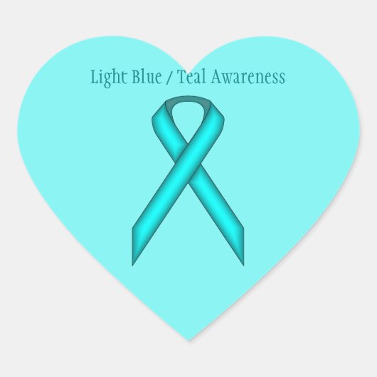 Lt BlueかケネスYoncich著ティール(緑がかった色)の標準的なリボン ハートシール (正面)