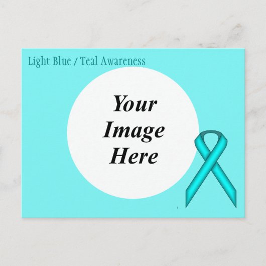 Lt Blue/ティール(緑がかった色)標準リボンテンプレートby K Yoncich ポストカード (正面)