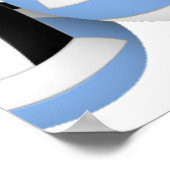 lt blue black volleyballs birthday party welcome ポスター (角)