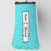 Lt Blue / Kenneth Yoncichによるティール（緑がかった色）標準リボン ゴルフヘッドカバー (回転90)