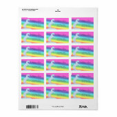 Lt. Blue Unicornシルエット（レインボー/パーソナライズ） ラベル (フルシート)