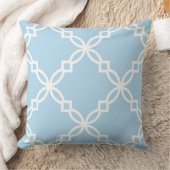 Lt Blue White Large Fancyのクローバーパターン クッション (ブランケット)