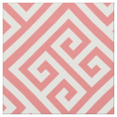 Lt Coral White Med Greek鍵Diag Tパターン#1 ファブリック (クローズアップ)