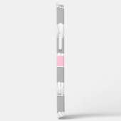 Lt Gray |のピンクのクラムシェルの貝殻のモノグラム Case-Mate iPhoneケース (裏面 / 左)