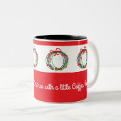 Ltc-Red Christmas Coffee Mug With Wreaths ツートーンマグカップ (正面右)
