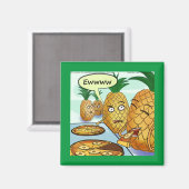 LTCartoonsおもしろいパイナップルピザ漫画冷蔵庫 マグネット (正面/裏面)