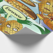 LTCartoonsおもしろいパイナップルピザ漫画 ラッピングペーパー (角)