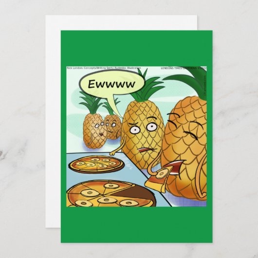 LTCartoons笑わされるパイナップルピザ漫画カード シーズンカード (正面/裏面)