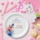 Ltle firecracker 4エレガントth 7月ベビーシャワー ペーパープレート (パーティー)