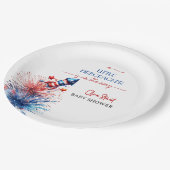 Ltle firecracker 4エレガントth 7月ベビーシャワー ペーパープレート (アングル)