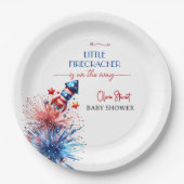 Ltle firecracker 4エレガントth 7月ベビーシャワー ペーパープレート (正面)
