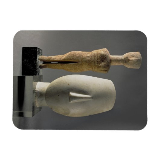 (Lto R)交差した腕を持つフィギュア、Cycladic、頭部 マグネット (横)