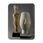 (Lto R)交差した腕を持つフィギュア、Cycladic、頭部 マグネット (縦)