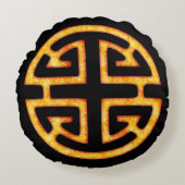 Lu中国の記号 ラウンドクッション (正面)