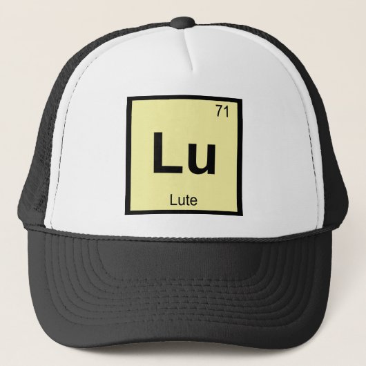 Lu - ルート音楽 化学周期表シンボル キャップ (正面)