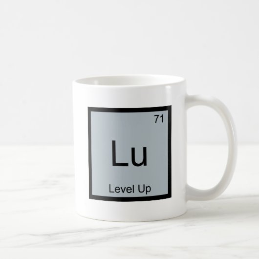 Lu - Level Up おもしろい Chemistry Element Symbol Tee コーヒーマグカップ (右)