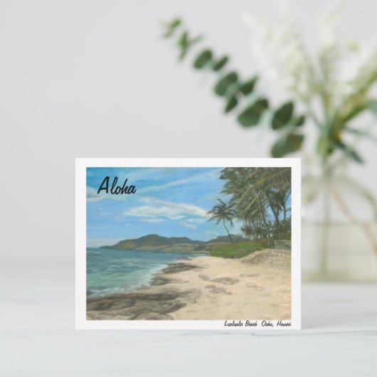 Lualualei Beach Hawaii Postcard ポストカード (スタンド正面)
