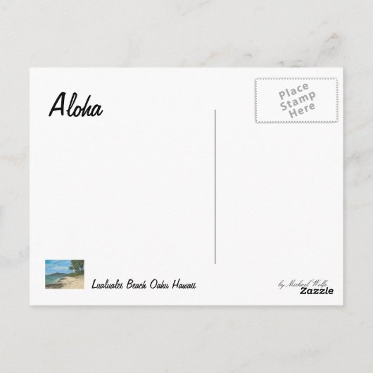 Lualualei Beach Hawaii Postcard ポストカード (裏面)