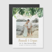 LUANAビーチトロピカルフォトデイトマグネットを保存 マグネット招待状 (正面/裏面)