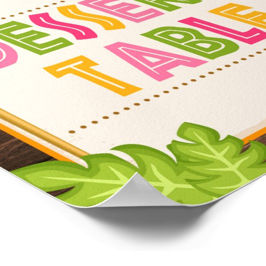 Luau Dessert Table Sign ポスター (角)