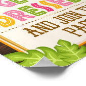 Luau Get Dressed & Join the Party Sign ポスター (角)
