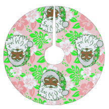 luau pink christmas hawaiian black santa hibiscus