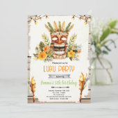 Luau tiki birthday party invitation 招待状 (スタンド正面)