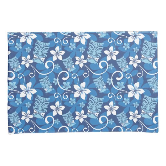 LUAU TIKI (BRIGHT BLUE) 枕カバー (正面右)