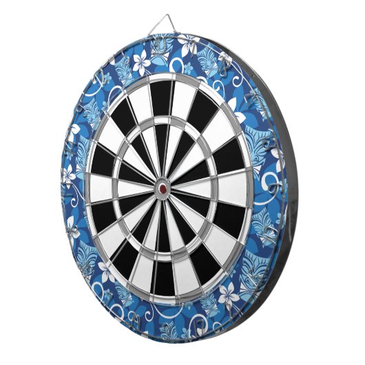 LUAU TIKI PATTERN (BRIGHT BLUE) ダーツボード (正面右)