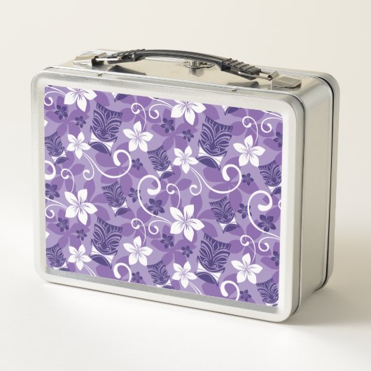 LUAU TIKI PATTERN (BRIGHT BLUE) メタルランチボックス (裏面)