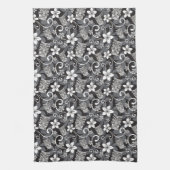 LUAU TIKI PATTERN (CHARCOAL) キッチンタオル (縦)