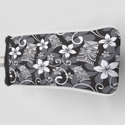 LUAU TIKI PATTERN (CHARCOAL) ゴルフヘッドカバー (正面)