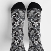 LUAU TIKI PATTERN (CHARCOAL) ソックス (上部)