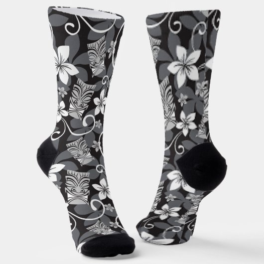 LUAU TIKI PATTERN (CHARCOAL) ソックス (傾斜あり)