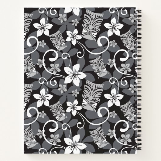 LUAU TIKI PATTERN (CHARCOAL) ノートブック (裏面)