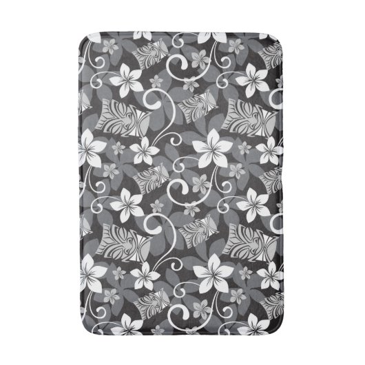 LUAU TIKI PATTERN (CHARCOAL) バスマット (正面縦)