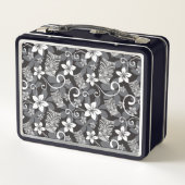 LUAU TIKI PATTERN (CHARCOAL) メタルランチボックス (裏面)