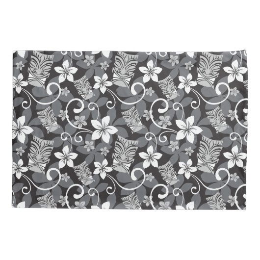 LUAU TIKI PATTERN (CHARCOAL) 枕カバー (裏面-左)