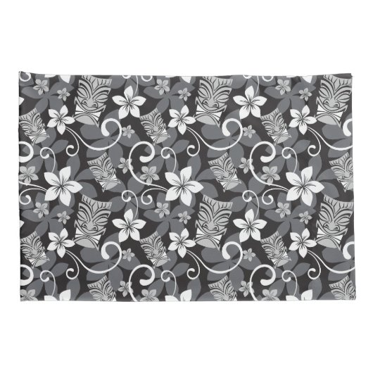 LUAU TIKI PATTERN (CHARCOAL) 枕カバー (裏面-右)