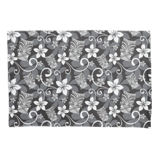 LUAU TIKI PATTERN (CHARCOAL) 枕カバー (正面左)