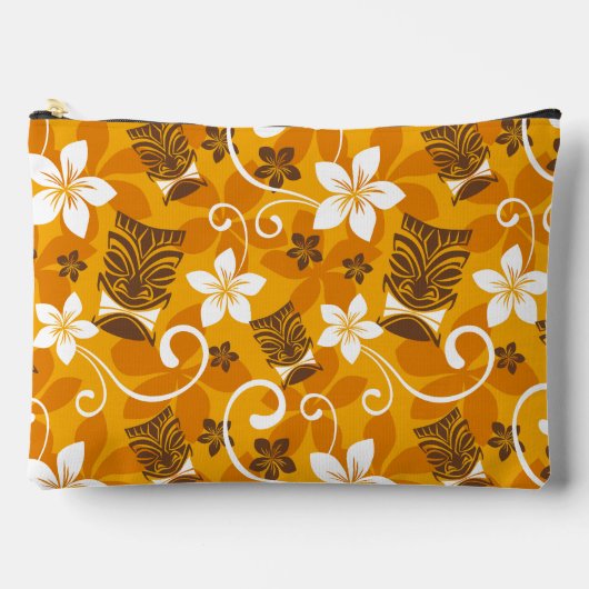 LUAU TIKI PATTERN (ORANGE) アクセサリーポーチ (正面)