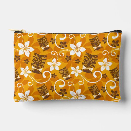 LUAU TIKI PATTERN (ORANGE) アクセサリーポーチ (正面)