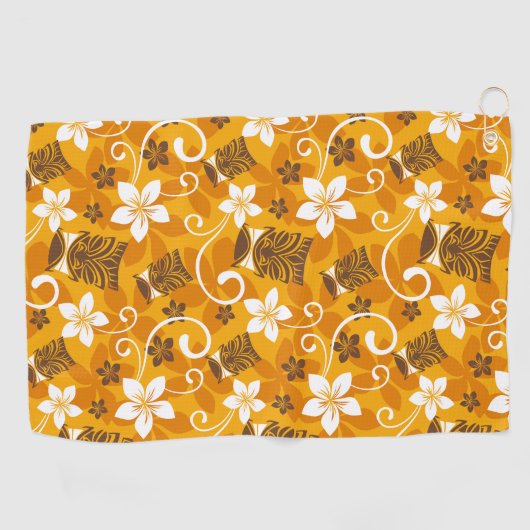 LUAU TIKI PATTERN (ORANGE) ゴルフタオル (横)