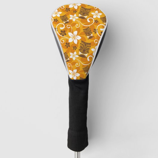 LUAU TIKI PATTERN (ORANGE) ゴルフヘッドカバー (正面)