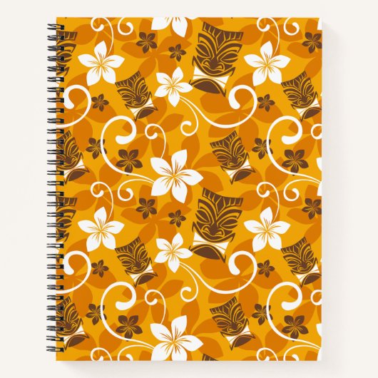 LUAU TIKI PATTERN (ORANGE) ノートブック (正面)