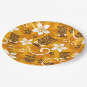 LUAU TIKI PATTERN (ORANGE) ペーパープレート (アングル)