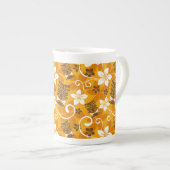 LUAU TIKI PATTERN (ORANGE) ボーンチャイナマグカップ (正面右)