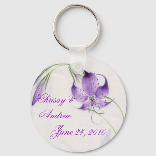 LUBAの結婚座標結婚式の引き出物キーチェーン キーホルダー (正面)