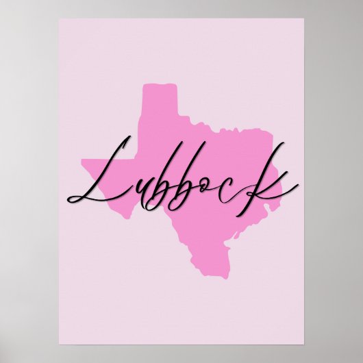 Lubbock Texas Pink Poster ポスター (正面)