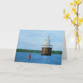 Lubec Channel Lighthosue Painting カード (黄色い花)